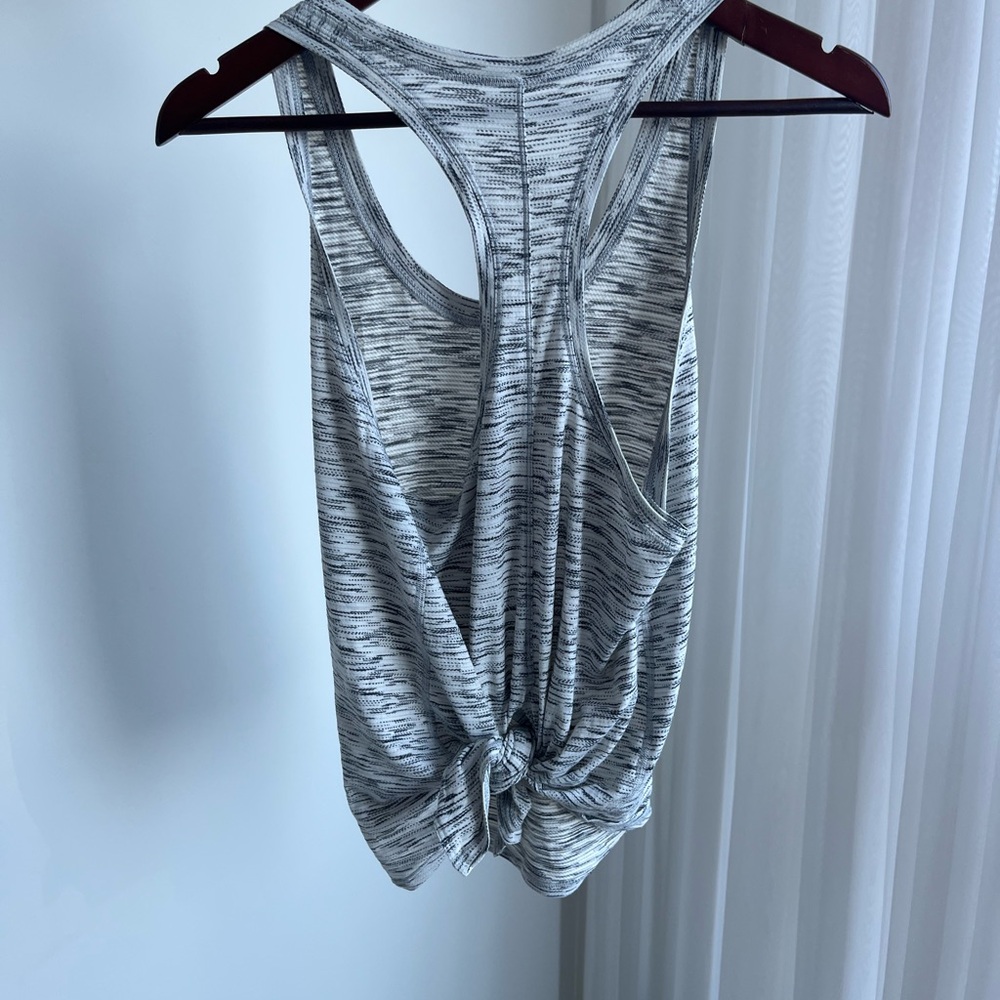 Lululemon Gray Knotted Yoga Racerback Tank Top